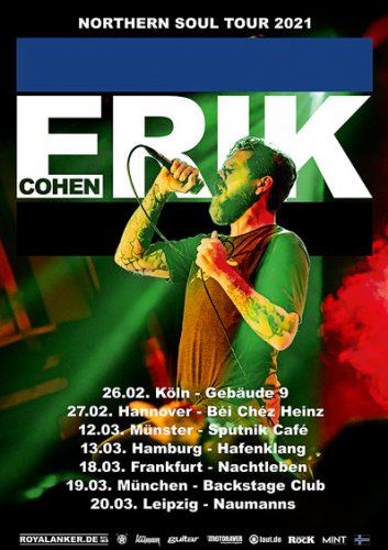 Foto - Event - Erik Cohen - Die Tour wurde aufgrund der Corona-Situation Verlegt, neuer Termin: 12.03.2022.
Tickets behalten ihre Gültigkeit.