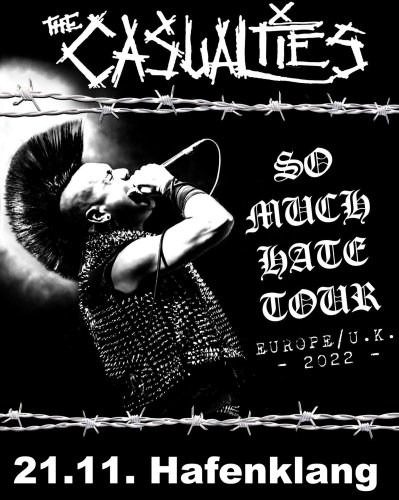 Foto - Event - VERLEGT IN DEN INDRA MUSIKCLUB - Große Freiheit 64, 22767 Hamburg.
BEREITS GEKAUFTE TICKETS BEHALTEN IHRE GÜLTIGKEIT!
The Casualties + Support: Subversiv (Punk, US/D)